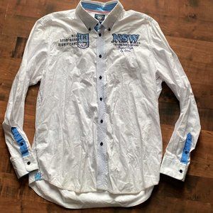LERROS & Co. White Long Sleeve XXL Button Down Embroidered  NSW Australia Sydney